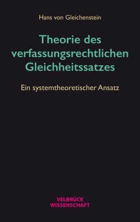 Theorie des verfassungsrechtlichen Gleichheitssatzes 