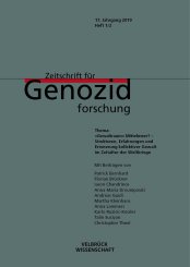 Medardus Brehl, Kristin Platt: Zeitschrift für Genozidforschung. 17. Jg. 2019 Heft 1/2 